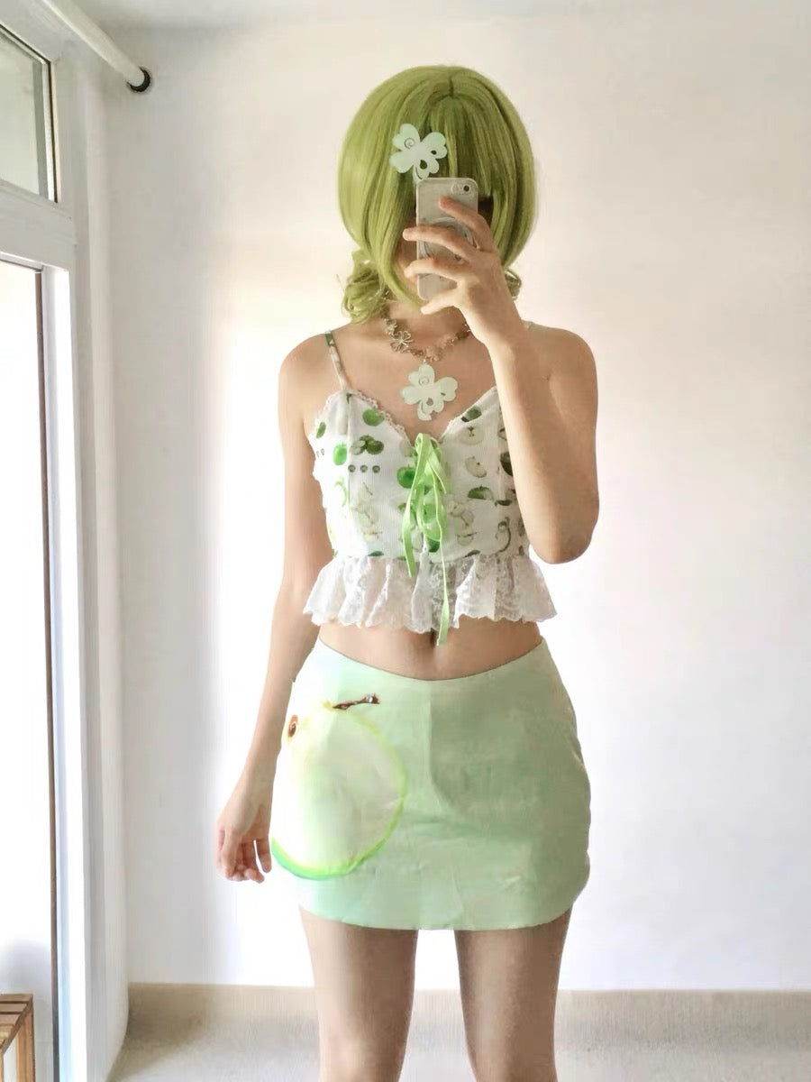 Allbubbleグリーンアップルデザイントップス