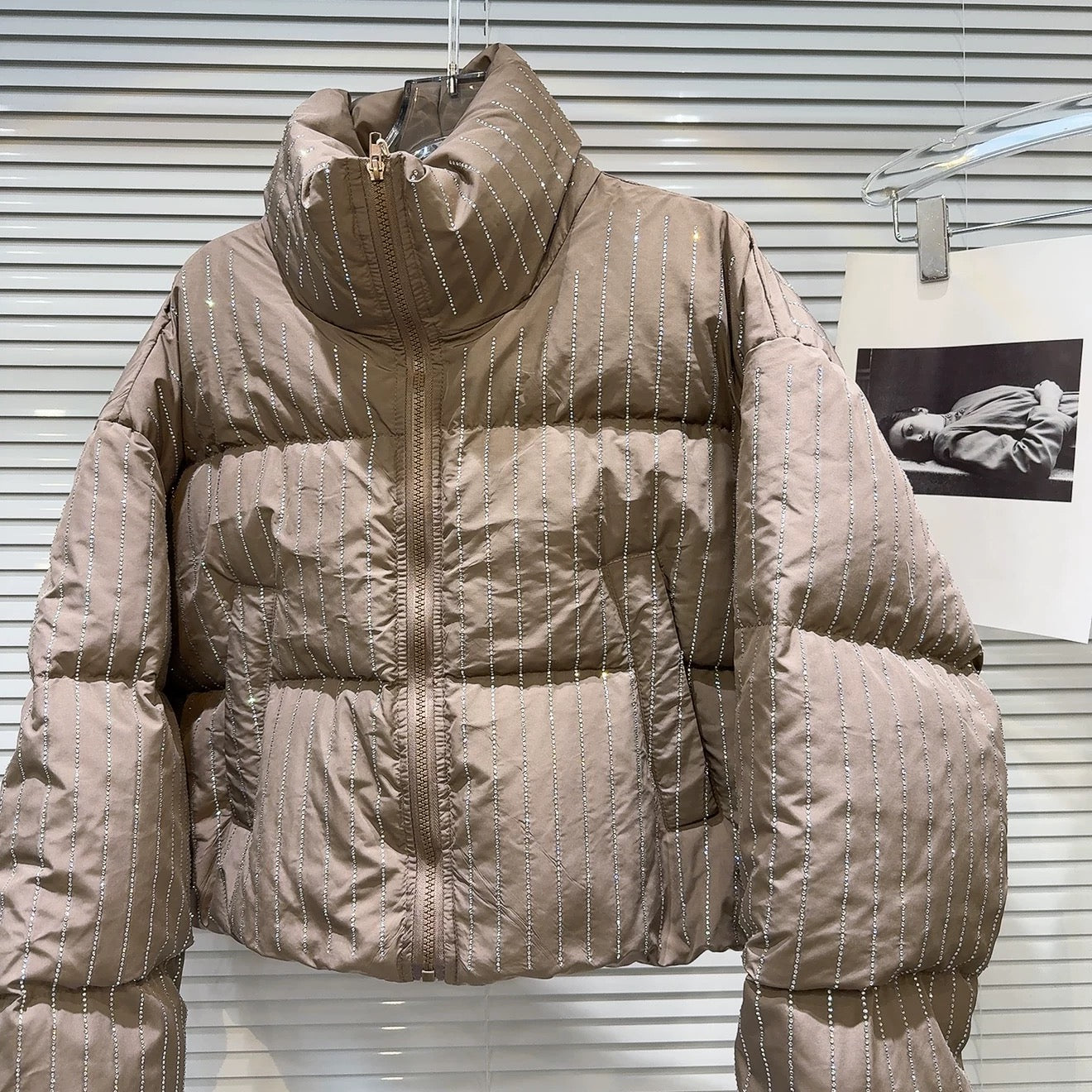 ダイヤモンド柄コットンパッド入りジャケット