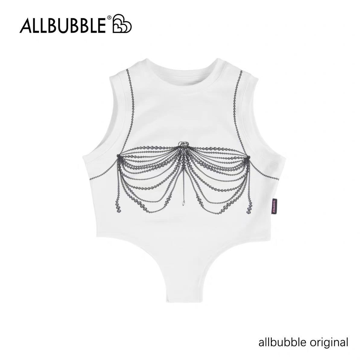 Allbubbleプリントデザイントップス/スカート