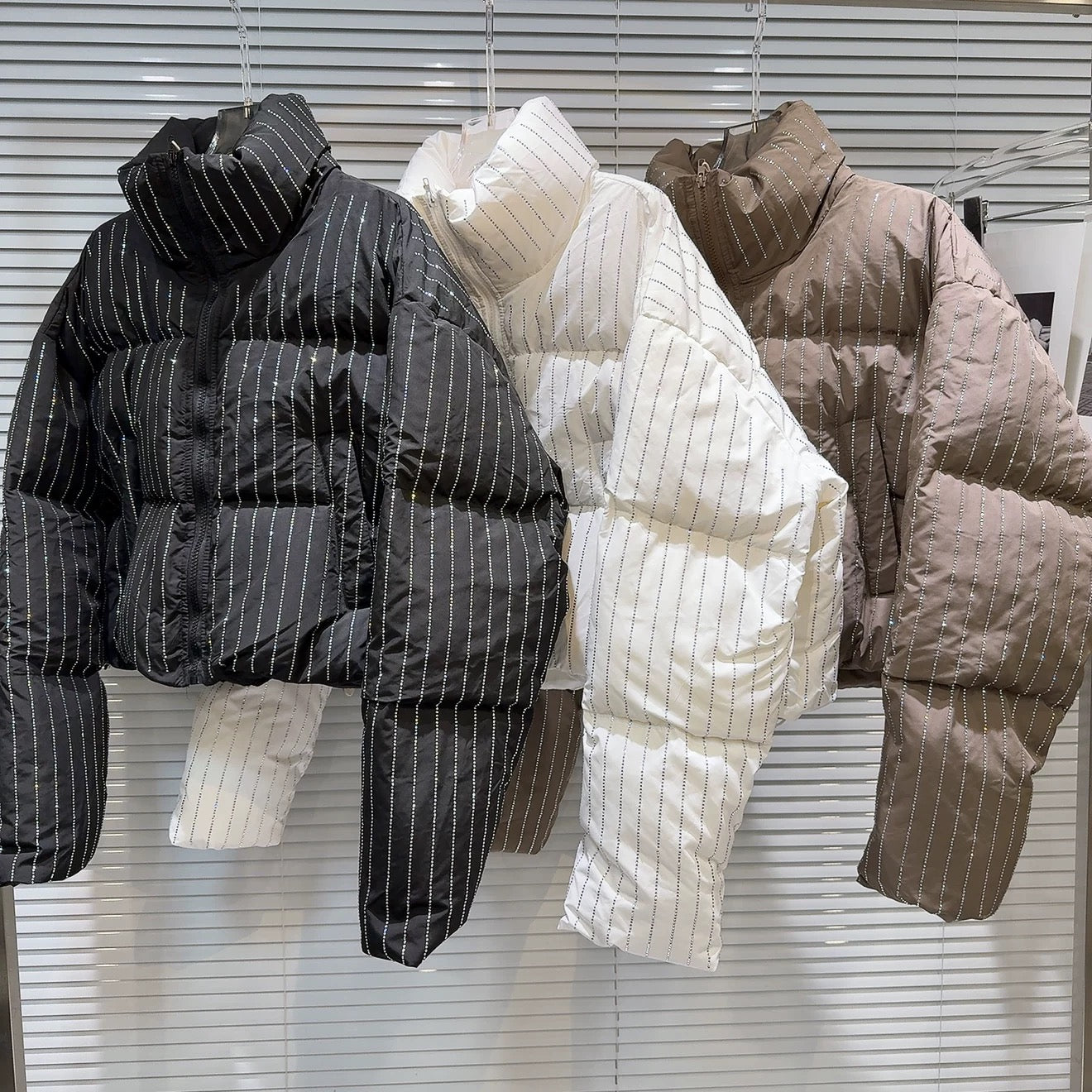 ダイヤモンド柄コットンパッド入りジャケット
