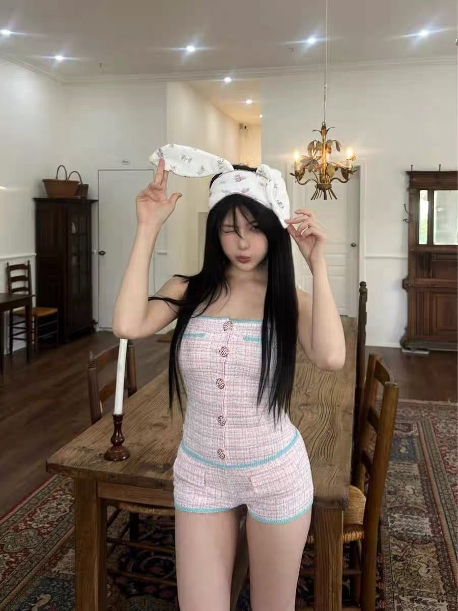 チューブトップベスト/ハイウエストショートパンツ２点セット