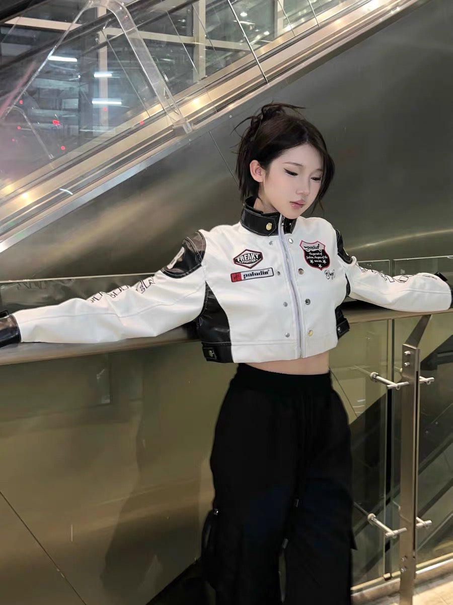 ビンテージPUレザーショートジャケット