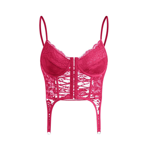 STARTTHEENGINE レースバックレスクロップキャミソール