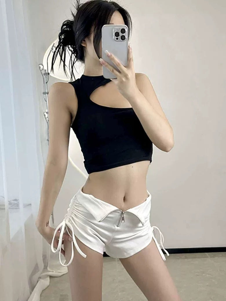 サイドストリングデザインショートパンツ
