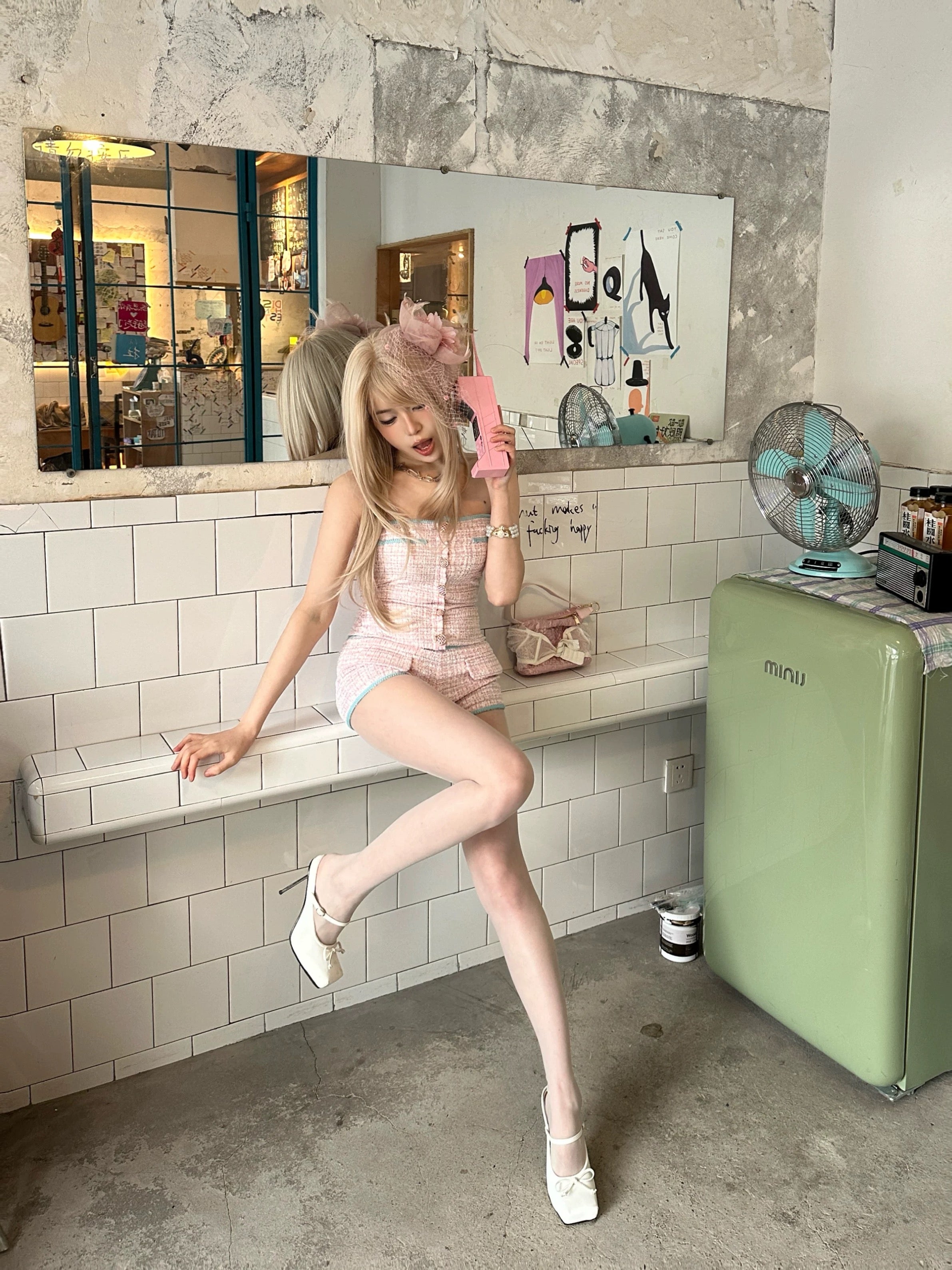チューブトップベスト/ハイウエストショートパンツ２点セット