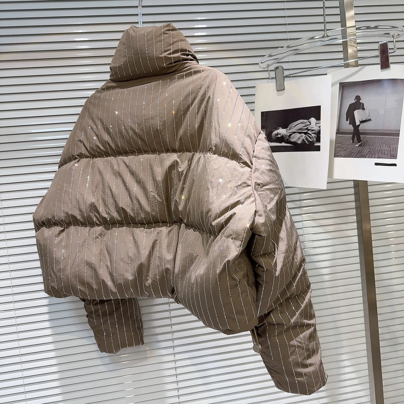 ダイヤモンド柄コットンパッド入りジャケット
