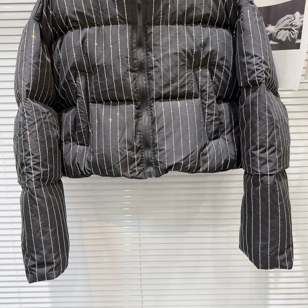 ダイヤモンド柄コットンパッド入りジャケット