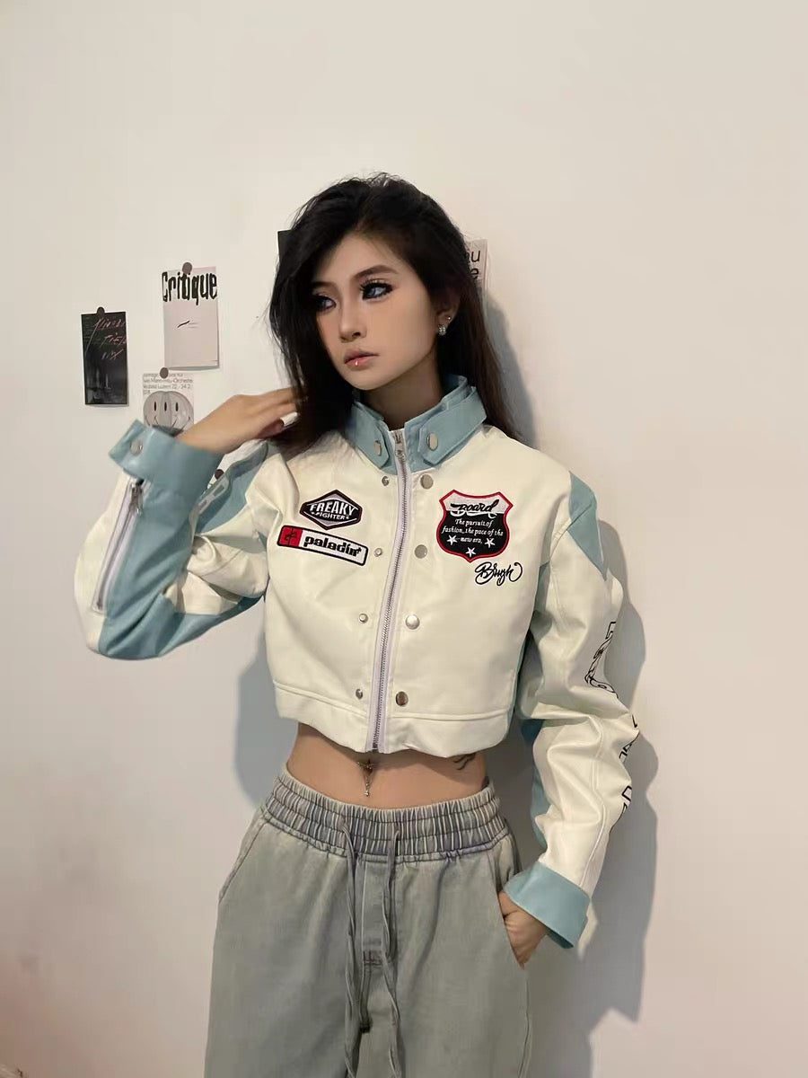 ビンテージPUレザーショートジャケット