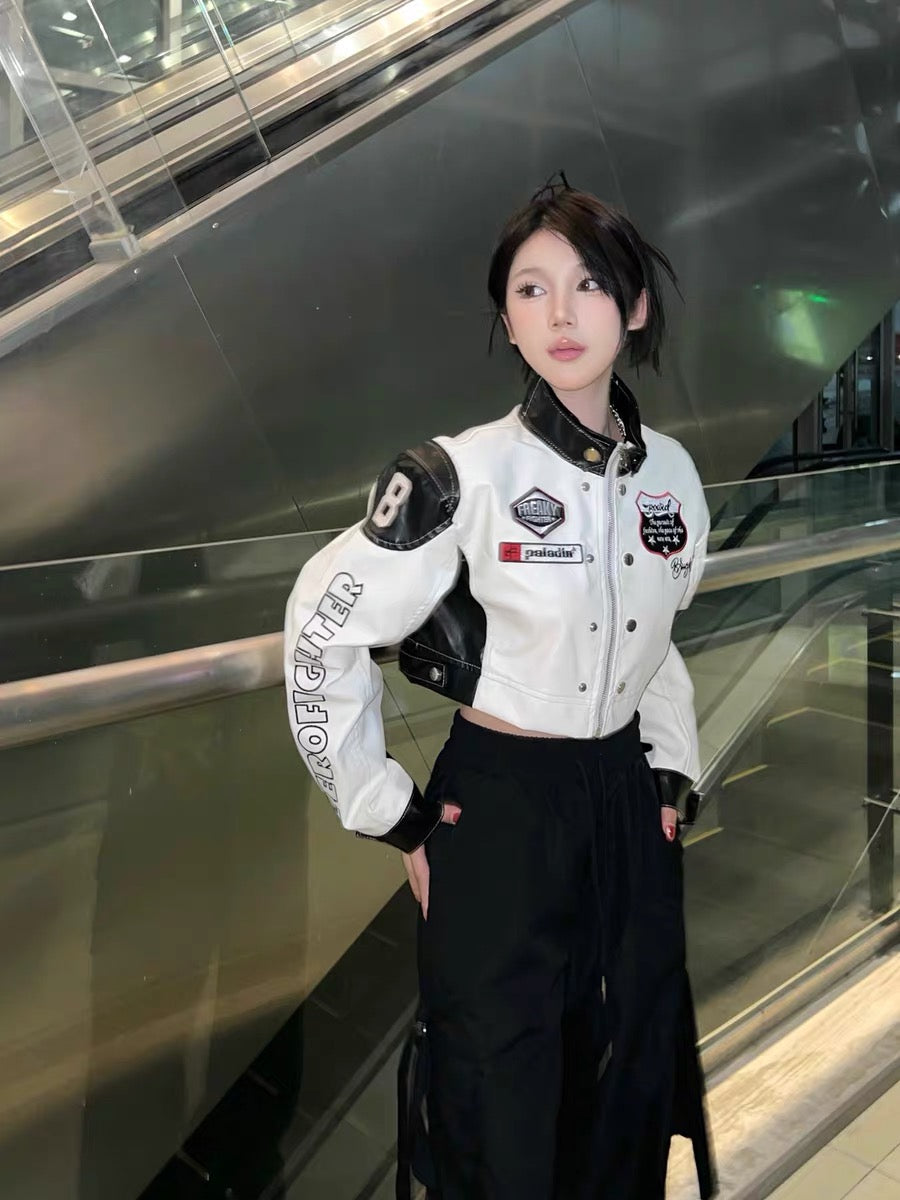 ビンテージPUレザーショートジャケット
