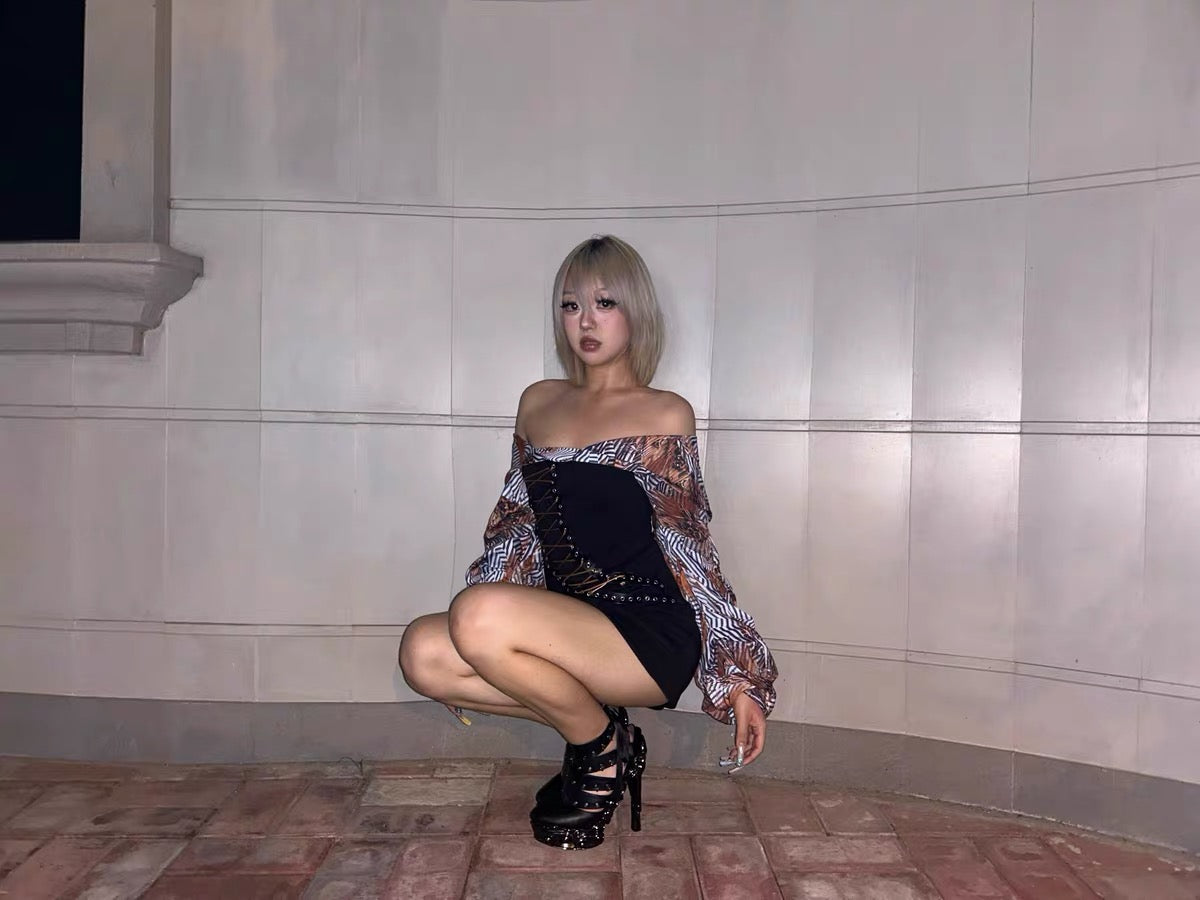 NICOMOLLYオフショルダーストラップドレス – GIRLDOM JAPAN