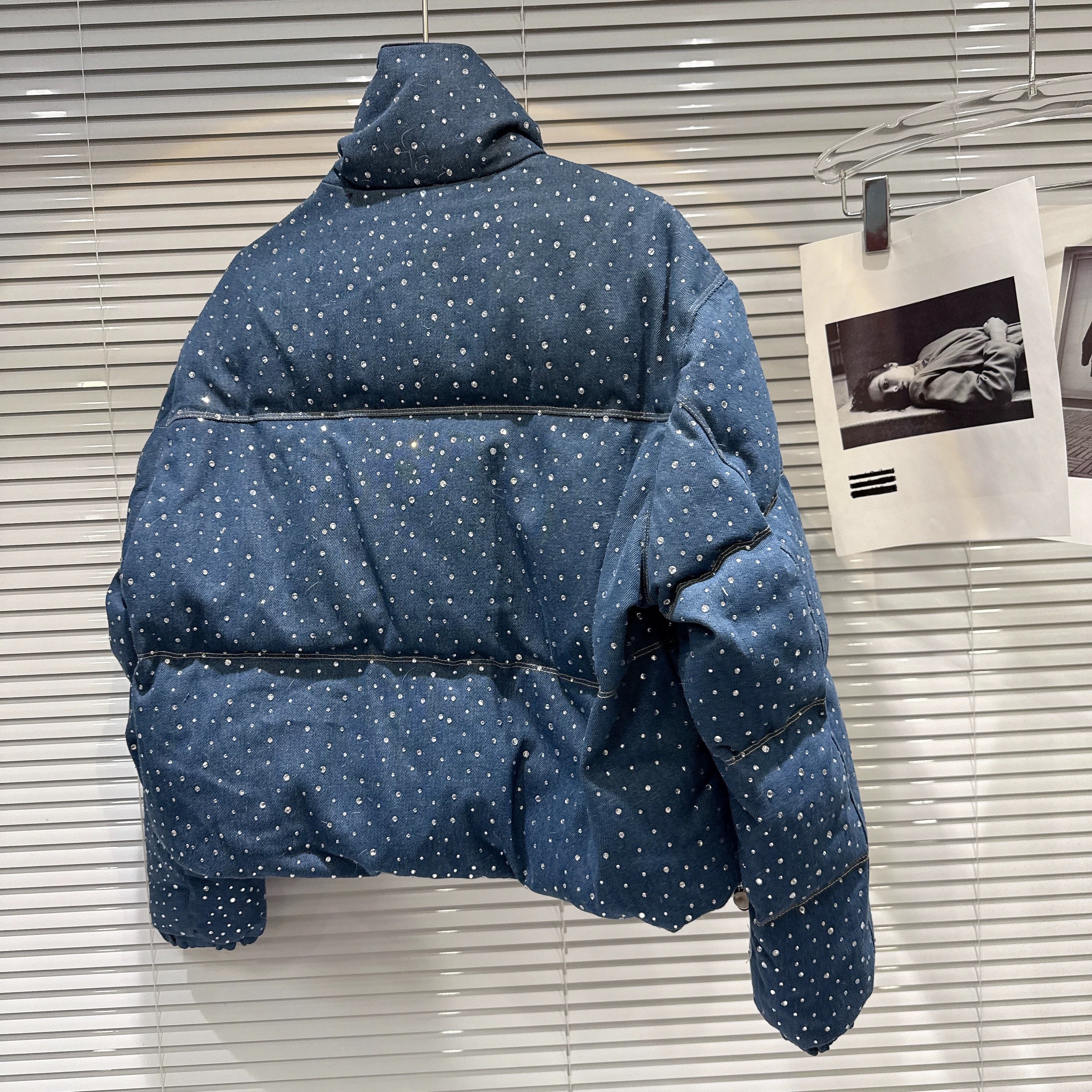 ストーンデザインショートコットンジャケット