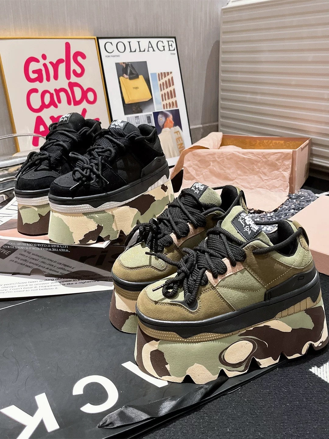 高さアップ9cmプラットフォームシューズ