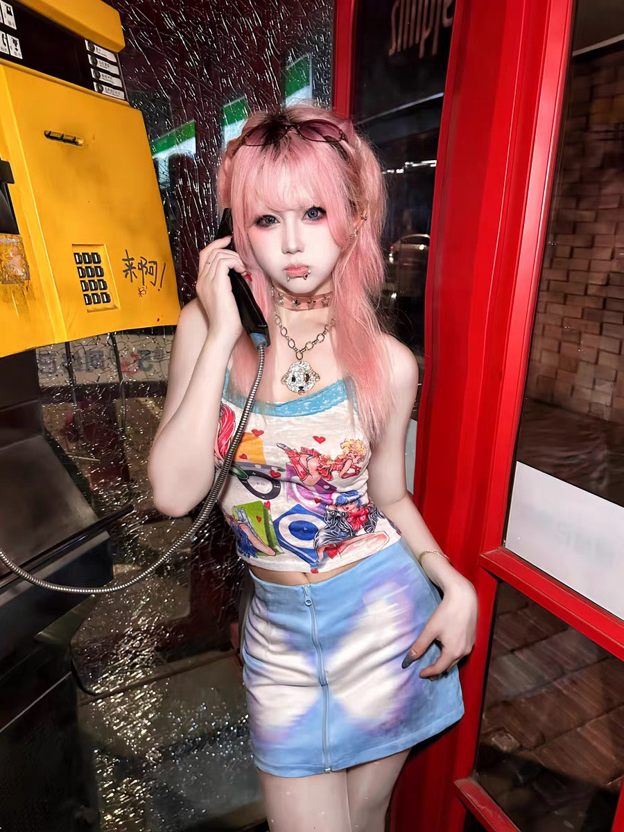 Allbubble バタフライデザインスカート