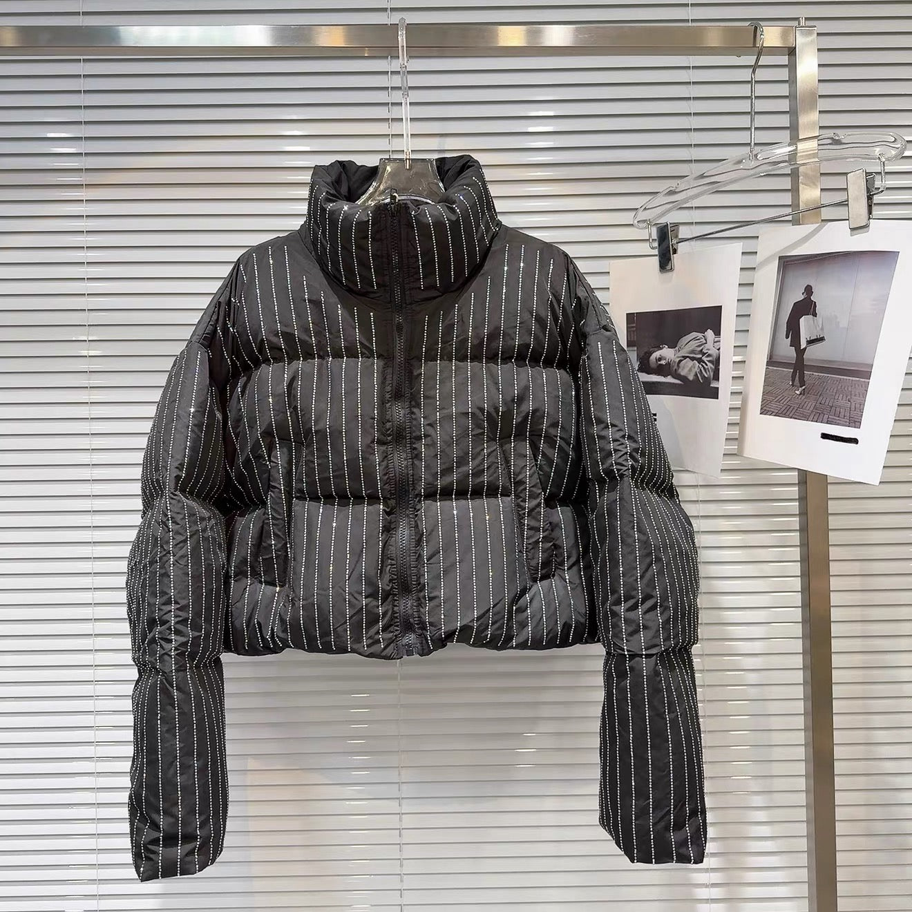 ダイヤモンド柄コットンパッド入りジャケット